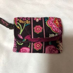 Vera Bradley Mod Pink Floral Quilted Trifold Wallet